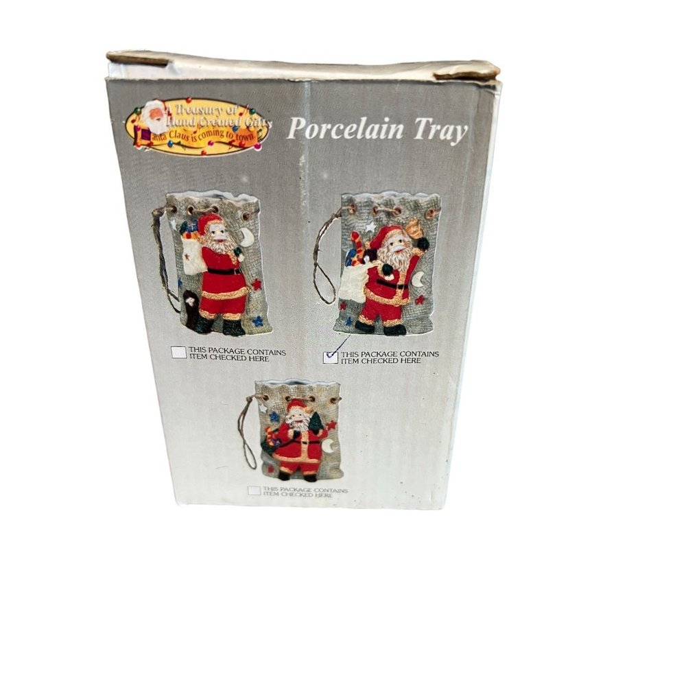 Treasury of Hand Created Gifts Porcelain Pocket Vase Santa NEW in box